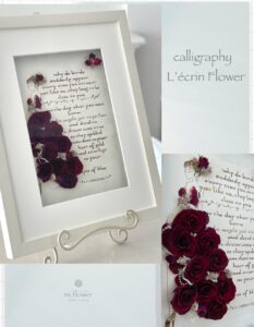 思い出の薔薇と手書きメッセージ